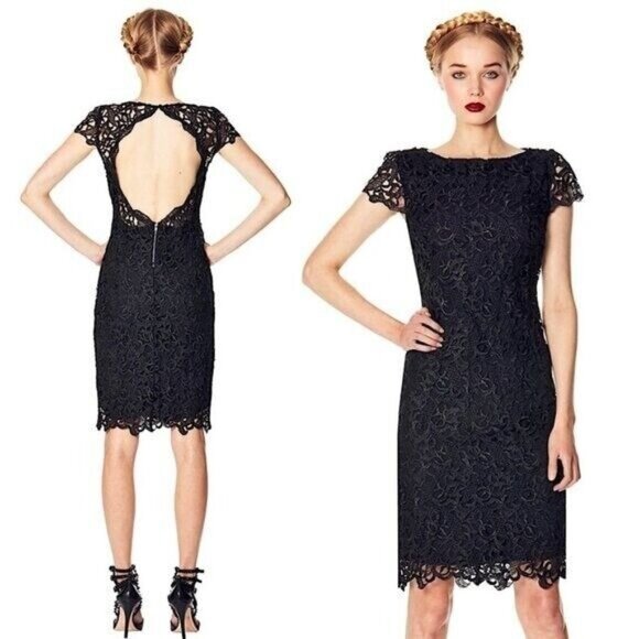 Alice + Olivia Clover Lace Open Back Dress - Picture 2 of 10